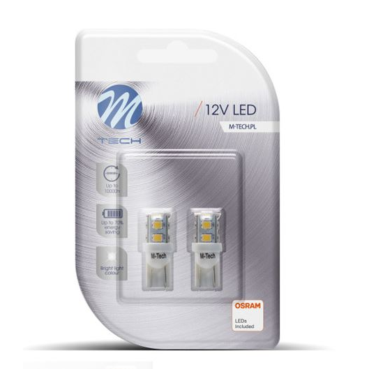 M-Tech T10 LED 9x2835 SMD fehér, pár (72LB018W) (72LB018W)