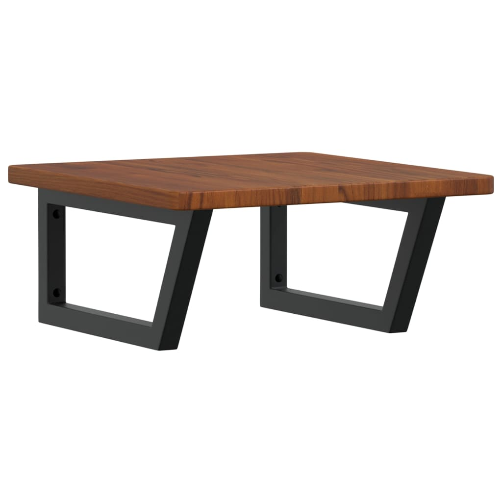 acél és tömör tölgyfa falra szerelhető mosdópolc (3302403)