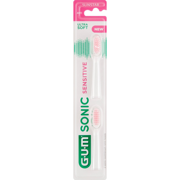 Końcówka Sunstar Sunstar GUM Sonic Sensitive, Wymienne końcówki białe, 2 sztuki