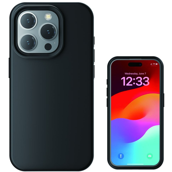 4Smarts Silikon Case Hátlap Apple iPhone 15 Pro Max Fekete MagSafe kompatibilis 540581