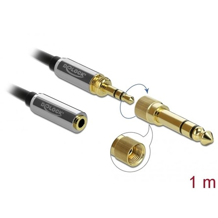 Kabel Delock MiniJack 3,5 mm 1 m stříbrný