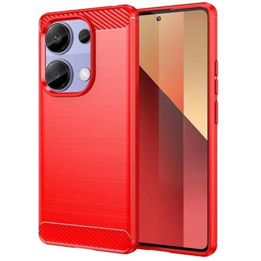 Gigapack Xiaomi Poco M6 Pro 4G szálcsiszolt, karbon mintás tok piros (GP-157176) (GP-157176)