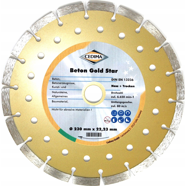 DIAMOND SEGMENTAL CUTTING BLADE 230X2,4