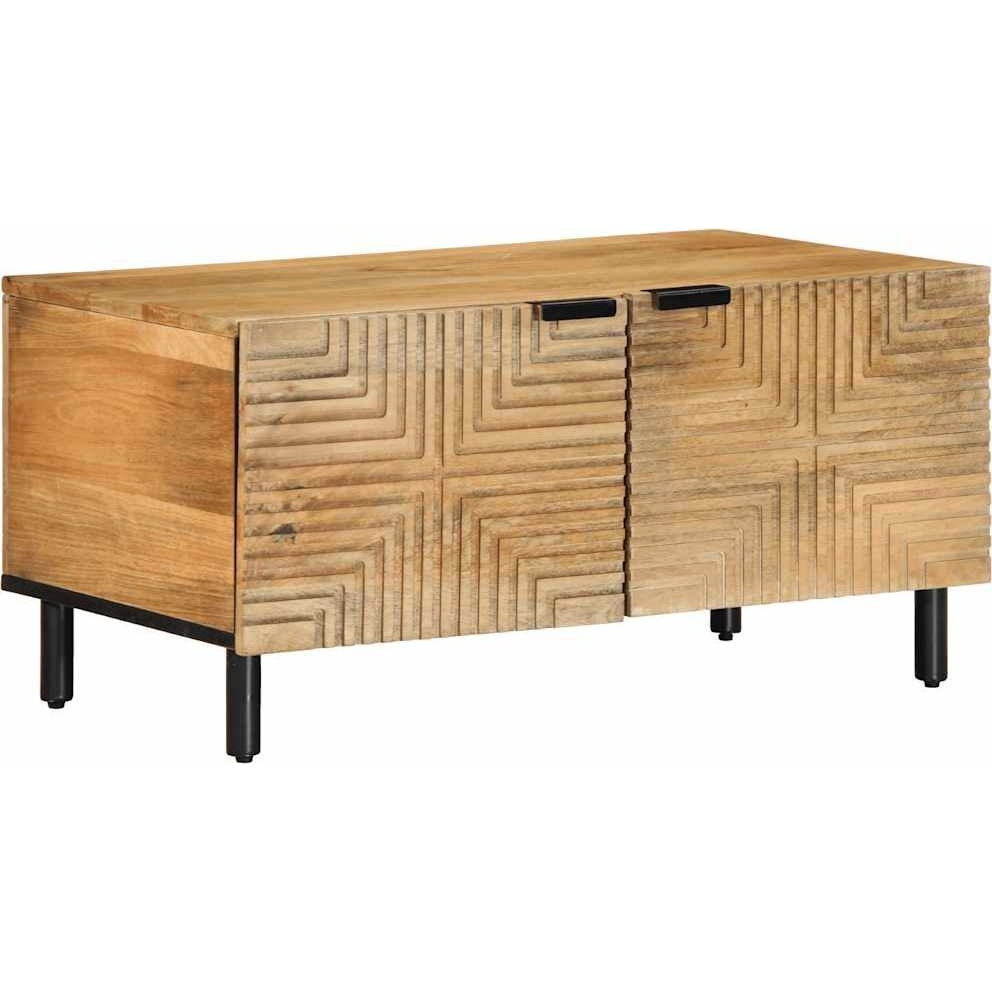 barna tömör mangófa dohányzóasztal 80 x 50 x 40 cm (4017725)