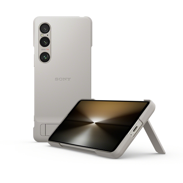 Sony Xperia 1 VI szürke tok állvánnyal