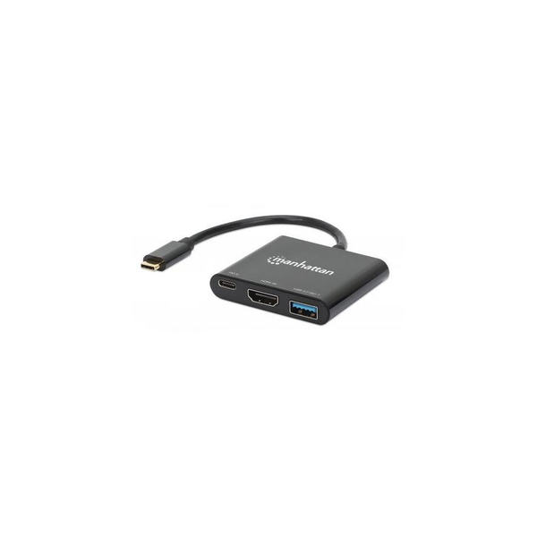 Manhattan 130622 stații de andocare și replicatoare de porturi pentru calculatoare portabile Prin cablu USB 3.2 Gen 1 (3.1 Gen 1) Type-C Negru