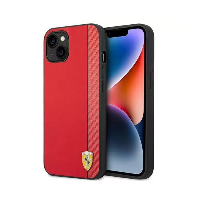 Ferrari Carbon Apple iPhone 14 Plus Tok - Piros (FEHCP14MAXRE)