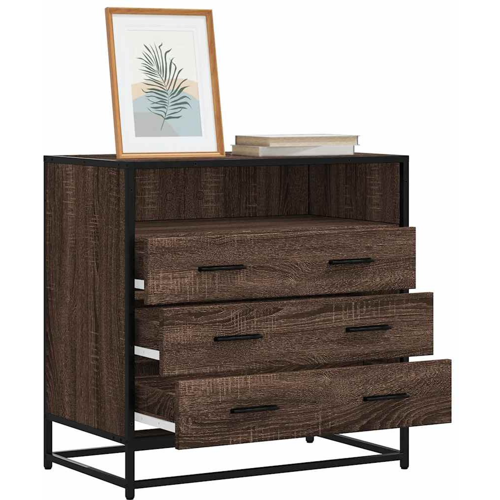 barna tölgy szerelt fa fiókos szekrény 70x41x70 cm (849088 VidaXL)