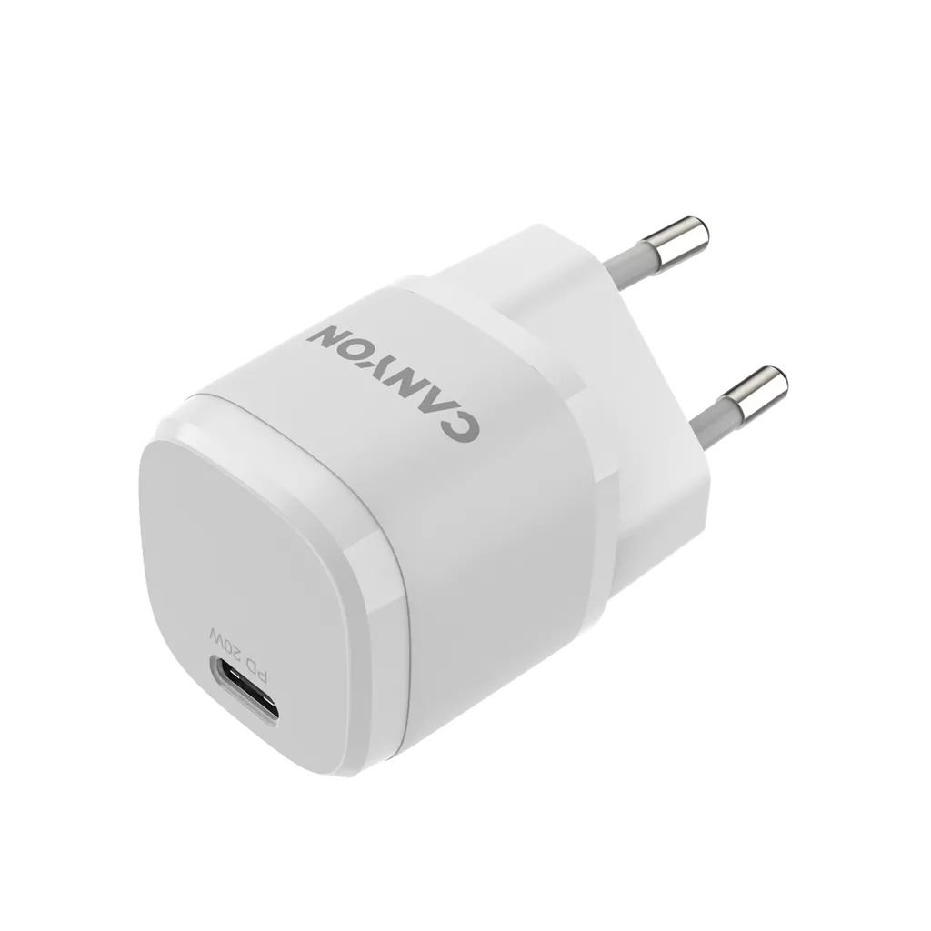 Canyon CNE-CHA20W05 USB-C PD Mini hálózati töltő fehér (CNE-CHA20W05)