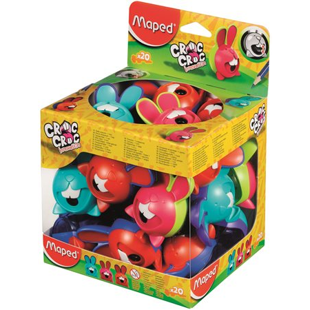 Maped Croc Croc Innovation egylyukú hegyező display - Vegyes színek 20 db (017611)