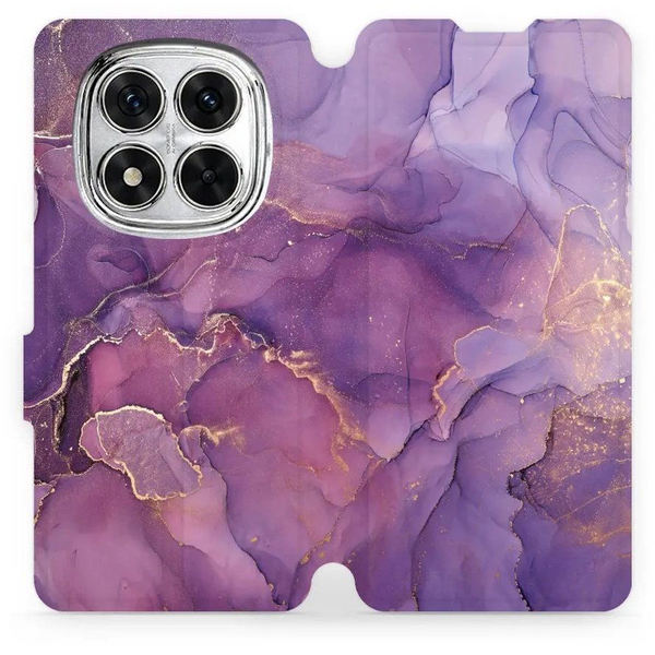 Mobiwear Xiaomi Redmi Note 14 Pro 5G flip tok - lila márvány