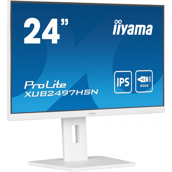 iiyama ProLite XUB2497HSN-W1 компютърен монитор 60,5 см (23.8") 1920 x 1080 пиксела Full HD LED Бяла