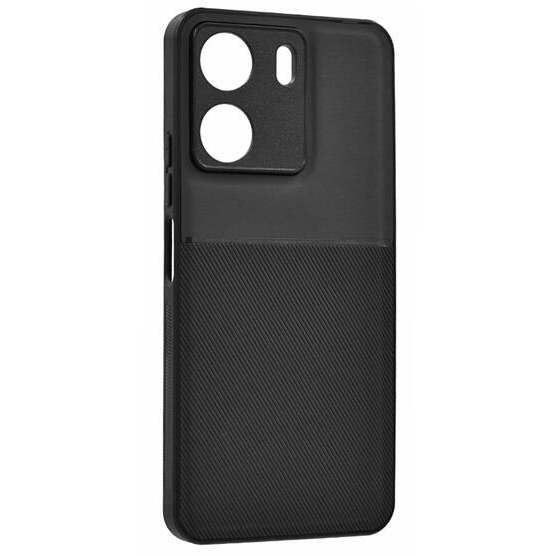 Gigapack Xiaomi Poco C65 mágneses, bőr hatású, csíkos mintás tok fekete (GP-153752) (GP-153752)