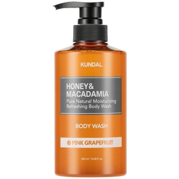 KUNDAL Honey & Macadamia Pure Body Wash Pink Grapefruit 500 ml (8809568740289)