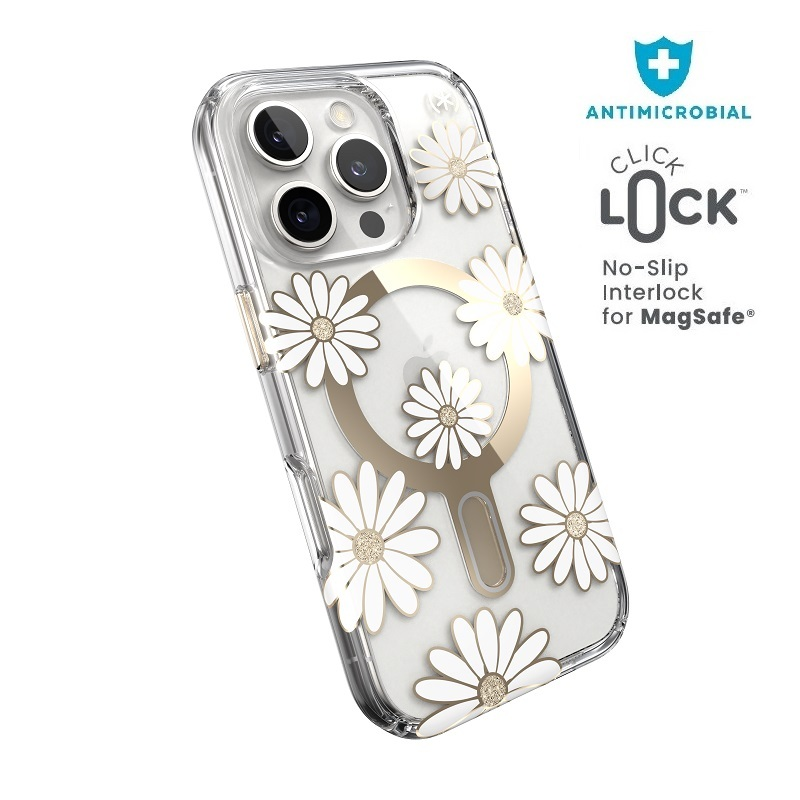 Speck Presidio2 Apple iPhone 16 Pro ClickLock tok - Virág mintás/Átlátszó (150747-3257)