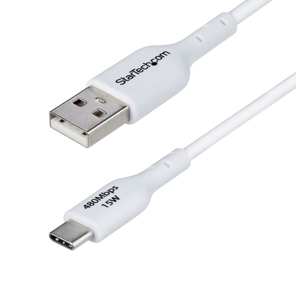 StarTech.com 3ft (1m) White USB-A to USB-C Charging Cable/Cord, M/M - USB-C cable - USB to 24 pin USB-C - 1 m