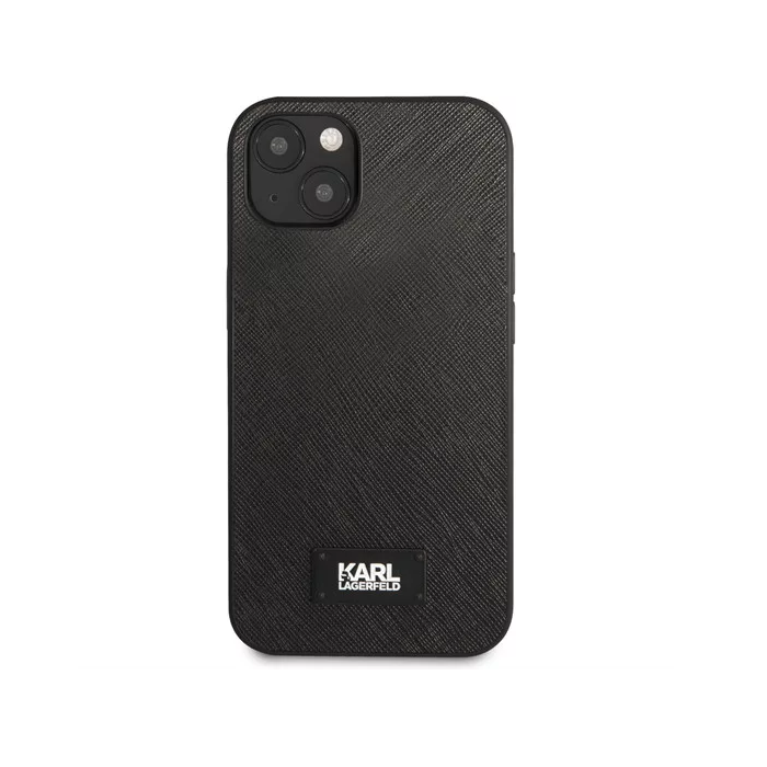 Karl Lagerfeld Saffiano Plaque Apple iPhone 13 Tok - Fekete (KLHCP13MSFMP2K)