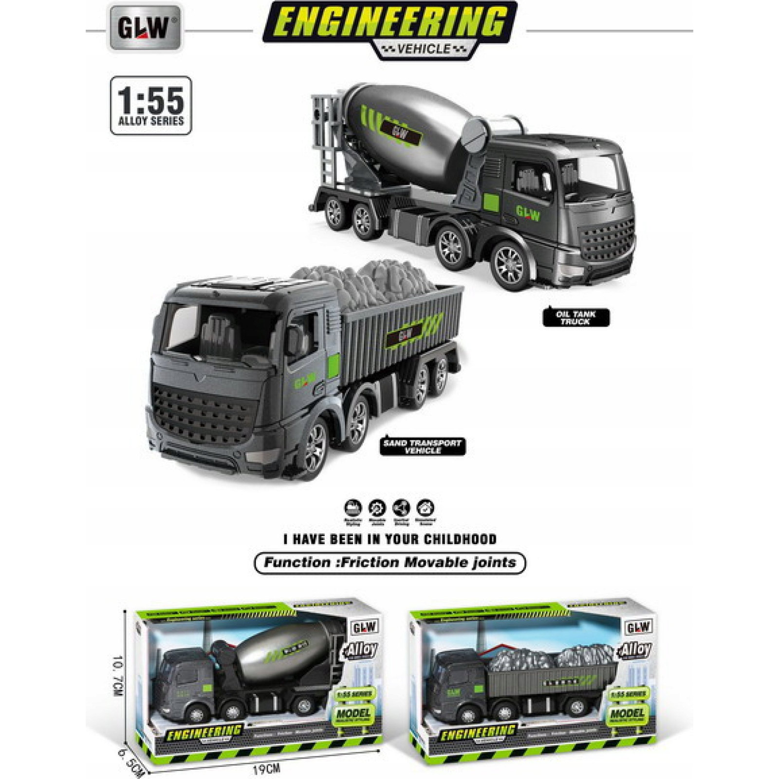 Fém Tartály 1:55, 16X7,5X4,5 Cm, 3 Év Feletti Gyerekeknek, Gumi Kerekekkel ( )