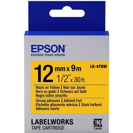 Epson LK-4YBW етикетна лента Черен на жълт фон