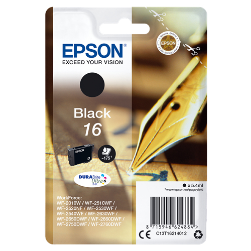 Epson Pen and crossword 16 blækpatron 1 stk Original Standard udbytte Sort