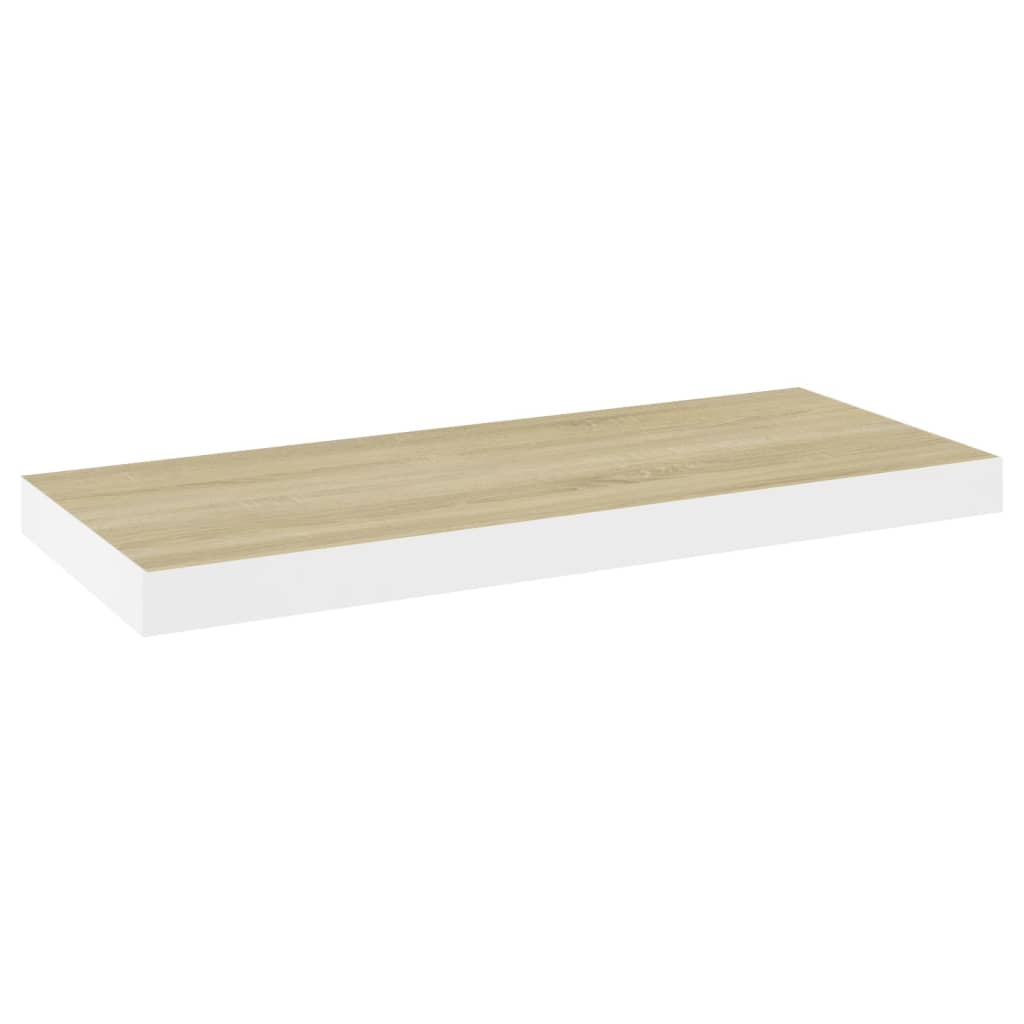 fehér és tölgyszínű MDF fali polc 60 x 23,5 x 3,8 cm (326576)