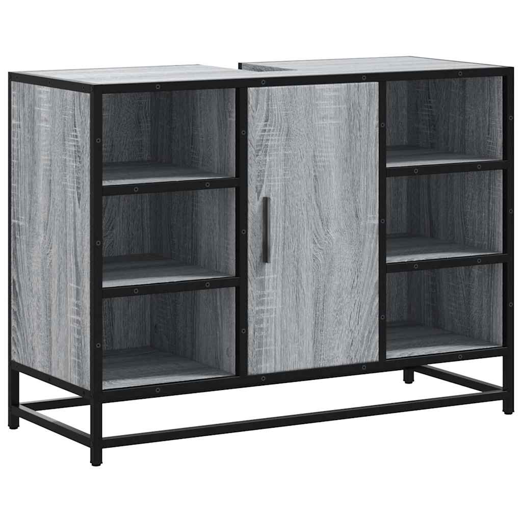szürke sonoma szerelt fa fürdőszobai mosdószekrény 80x33x60 cm (849292)