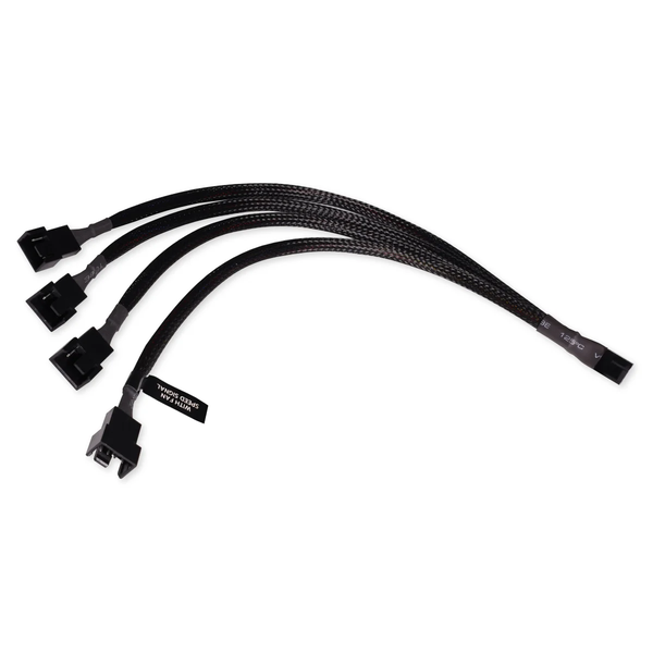 Alphacool 18683 4-Pin - 4x 4-Pin PWM Y-Splitter (Fekete) - 30cm