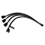 Alphacool 18683 4-Pin - 4x 4-Pin PWM Y-Splitter (Fekete) - 30cm