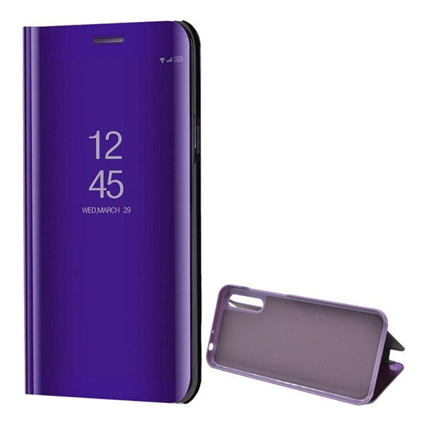 Tok álló (aktív FLIP, oldalra nyíló, asztali tartó funkció, tükrös felület, Mirror View Case) LILA [Huawei Y8p] (5996457977888)