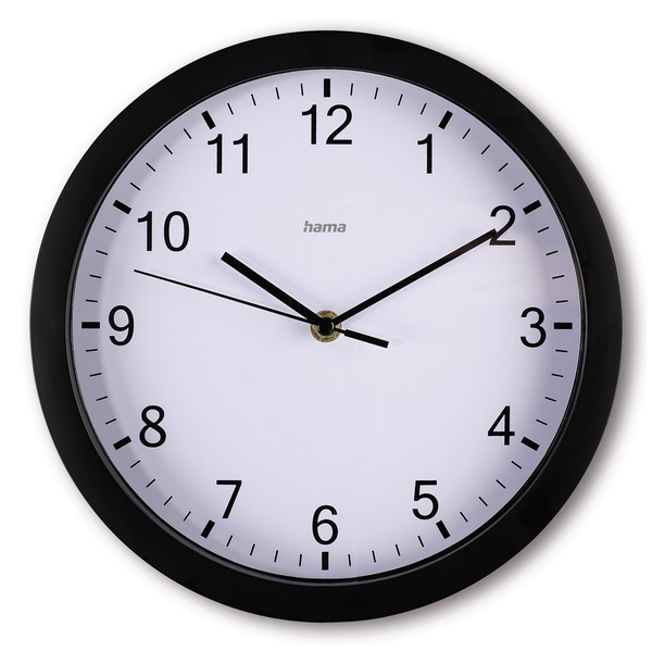 Hama Elba Orologio al quarzo Rotondo Nero, Bianco