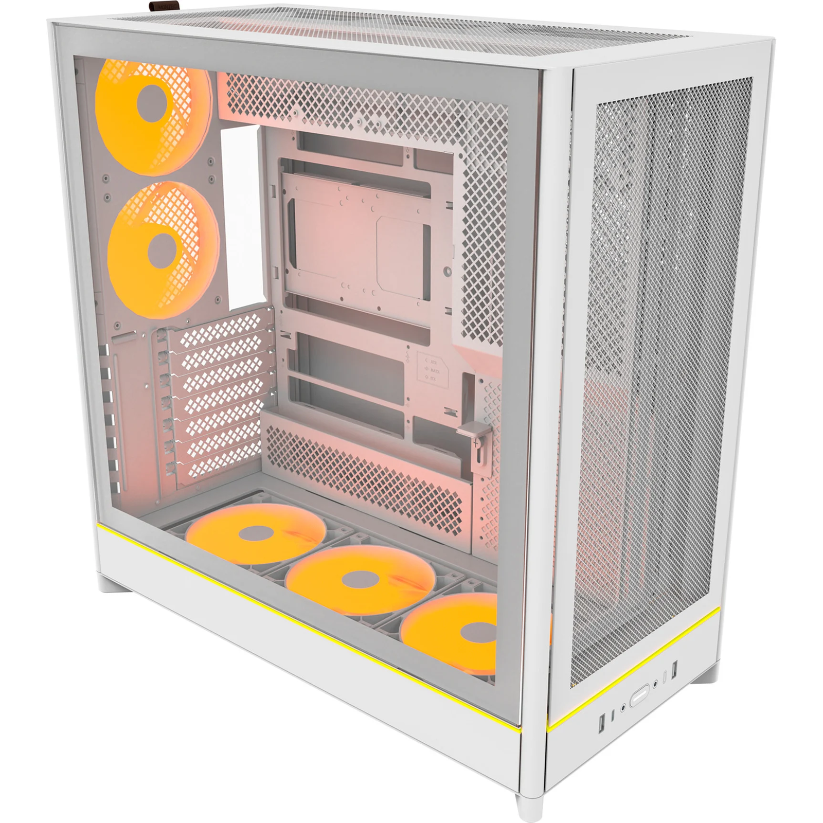 Montech HS01 PRO ARGB Midi Torony Számítógépház + 2db 120mm ventilátor - Fehér (HS01 PRO (W))