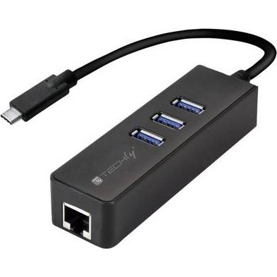 Techly IDATA USB-ETGIGA-3C2 dockingstation USB 3.2 Gen 1 (3.1 Gen 1) Type-C Sort