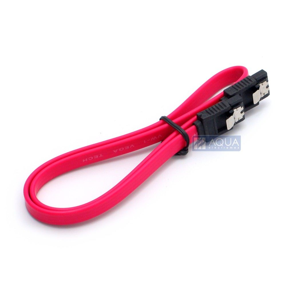 DELOCK SATA-Kabel SATA -> SATA St/St 0.50m rot Clips