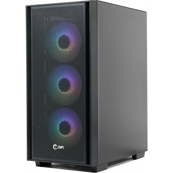 Obudowa do komputera ZENPC Flow TG Black 4x Fander P12 PWM ARGB PST