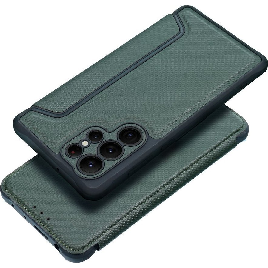 Razor Book Samsung Galaxy S23 flip tok, sötét zöld (5903396185885)