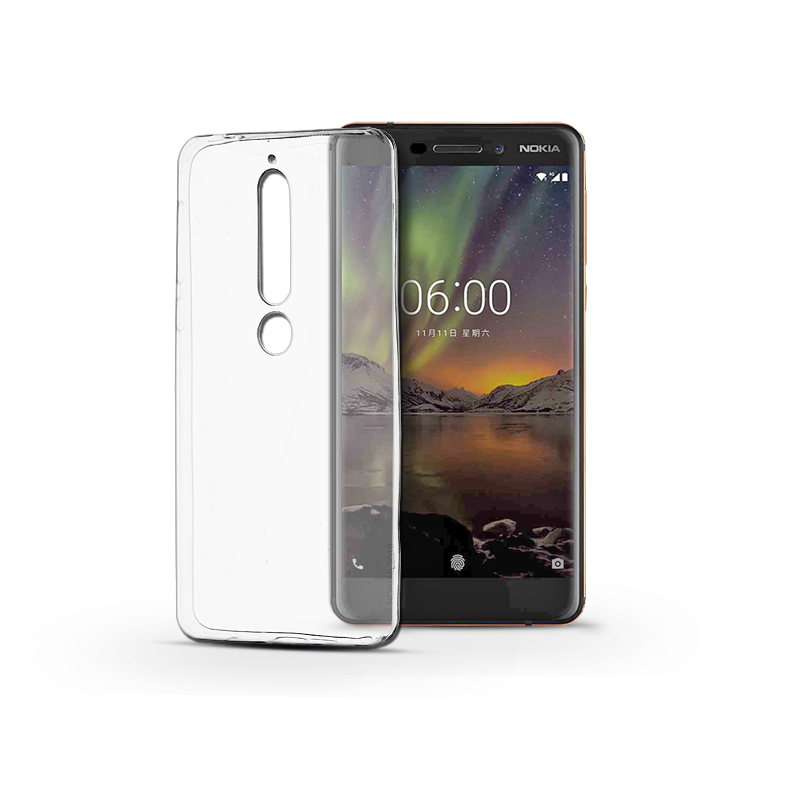 Haffner PT-4569 Nokia 6 (2018) Ultravékony Szilikon Hátlap - Átlátszó (PT-4569)