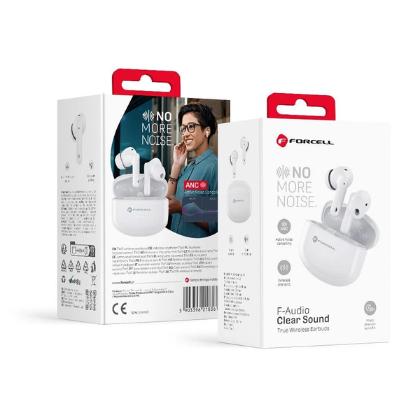 Forcell F-Audio Clear Sound TWS vezeték nélküli fülhallgató fehér
