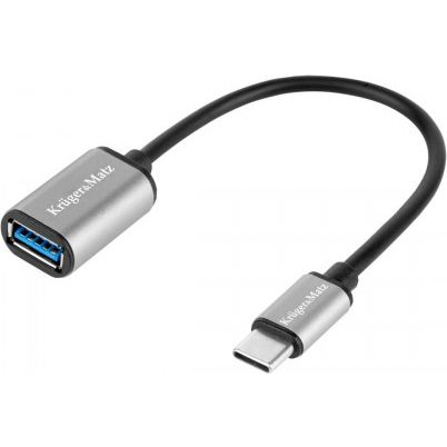 Adapter USB Kruger&Matz USB-C - USB Srebrny  (KM1246)
