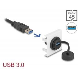Delock Easy 45 modul SuperSpeed USB 5 Gbps (USB 3.2 Gen 1) A-típusú USB, 45x45mm (81410)