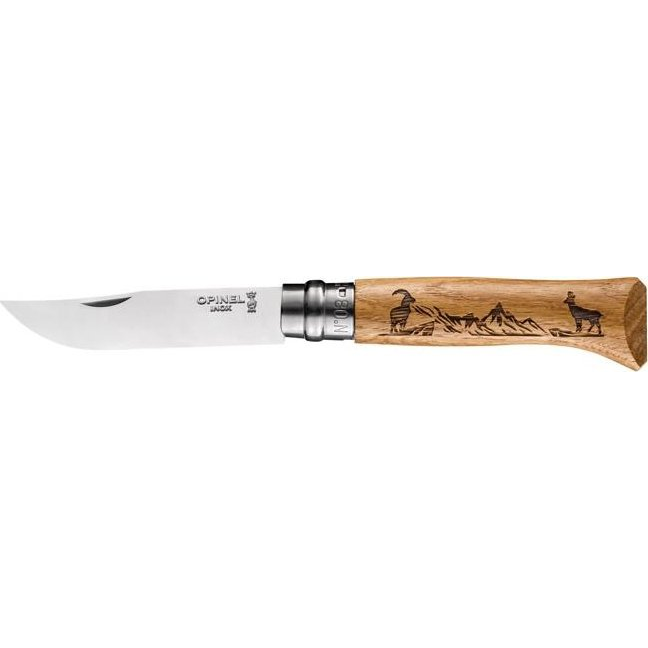 Opinel No.08 Animalia Zerge Tölgyfa Zsebkés (002336)