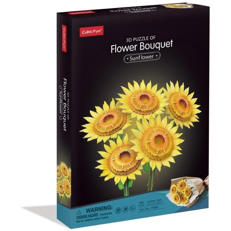 CUBICFUN 3D puzzle játék 209 darabos Napraforgó csokor (306-P866H)