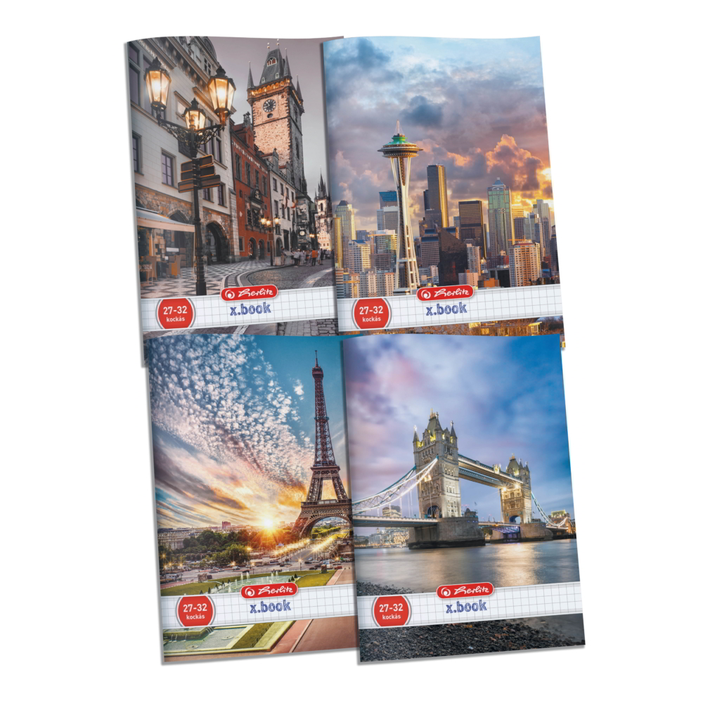 Herlitz City 32 lapos A5 kockás füzet többféle (09543950)