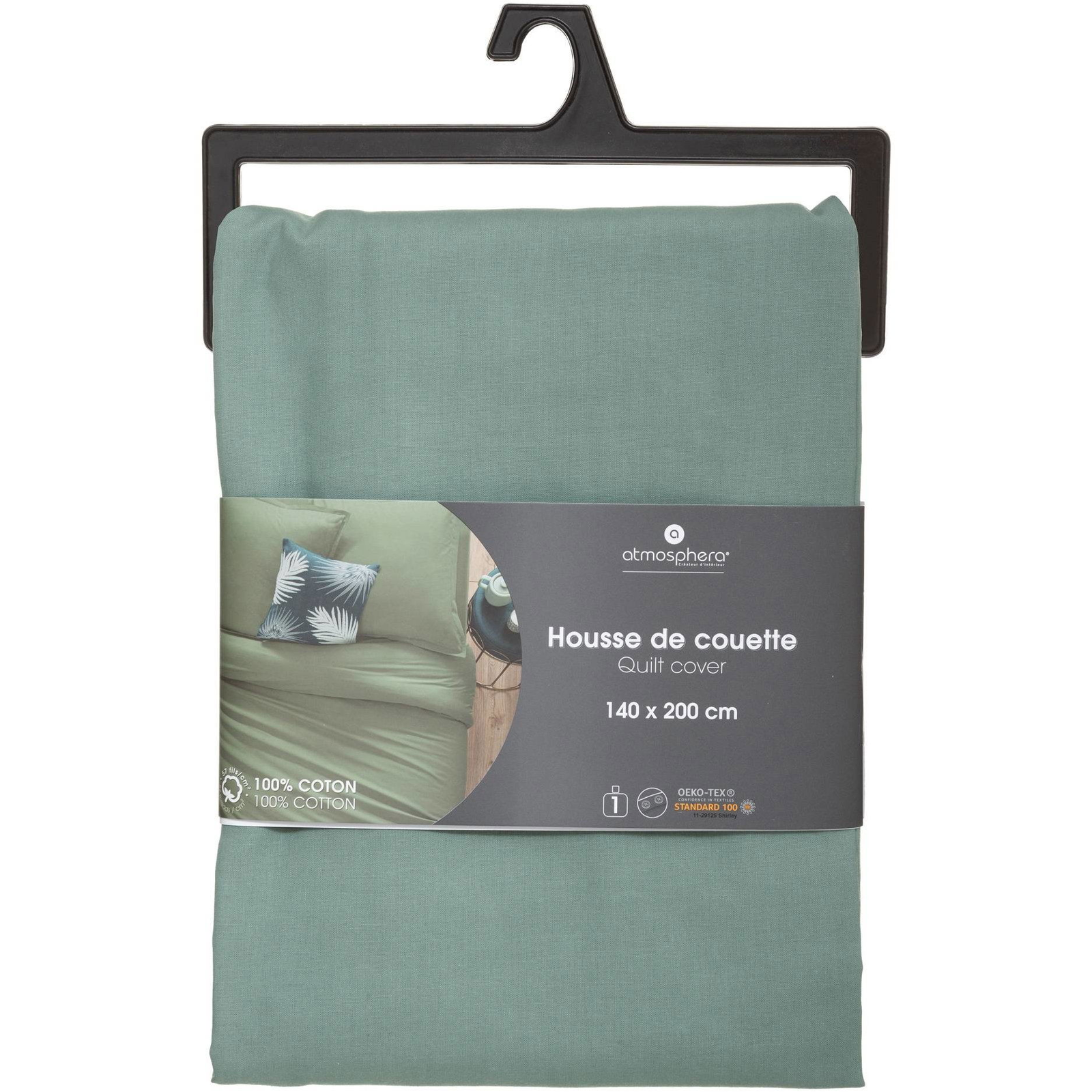 Atmosphera Pamut 140 × 200 cm, zöld (3560237547244)