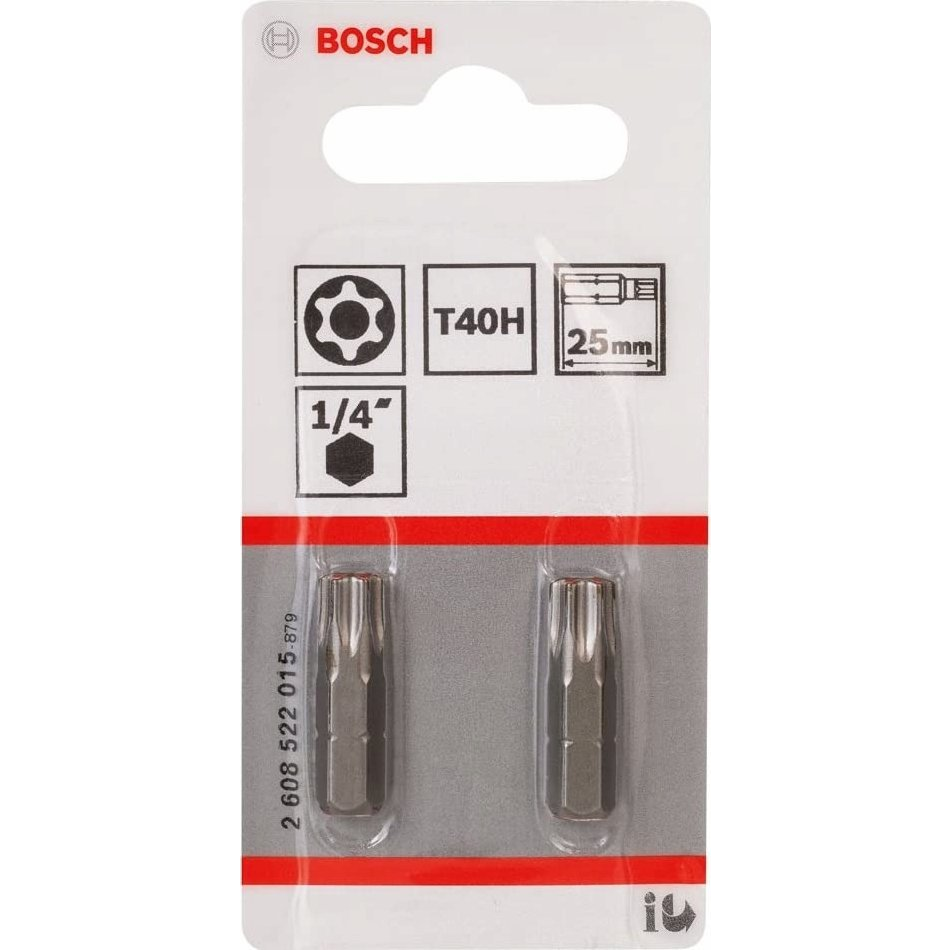 Security-Torx®-Csavarozó bit extrakemény, T40H, 25 mm Bosch 2608522015 TR 40 hossz:25 mm (2608522015)
