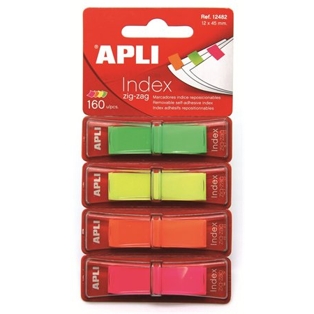 Apli 12x45mm Jelölőcímke - 4 Fluo Szín (160 lap) (12482)