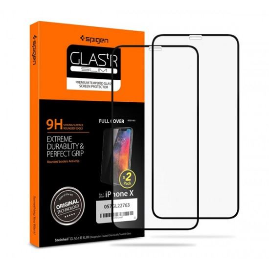 Spigen Full Coverage HD Tempered Glass iPhone 11 Pro/XS kijelzővédő fólia 2db (057GL23120) (057GL23120)