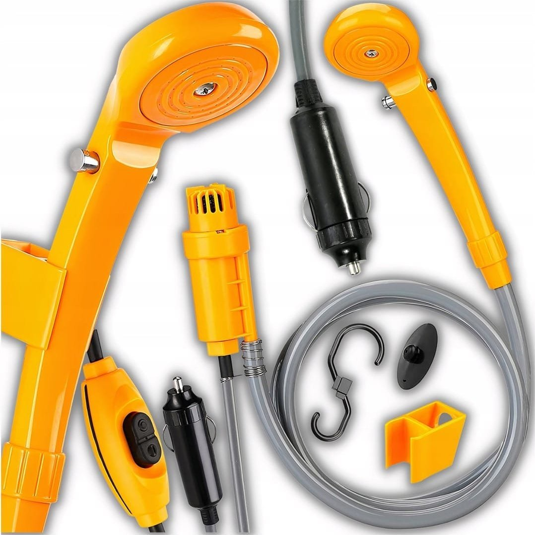 GT Hordozható Kemping Zuhany, Elektromos Pumpával, Autós Csatlakozóval,12 V (Q16G)