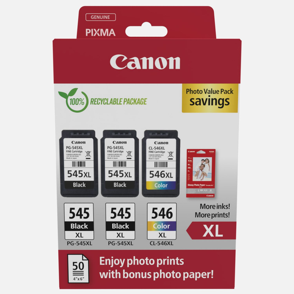 Canon 8286B015 Druckerpatrone 3 Stück(e) Original Hohe (XL-) Ausbeute Schwarz, Cyan, Magenta, Gelb