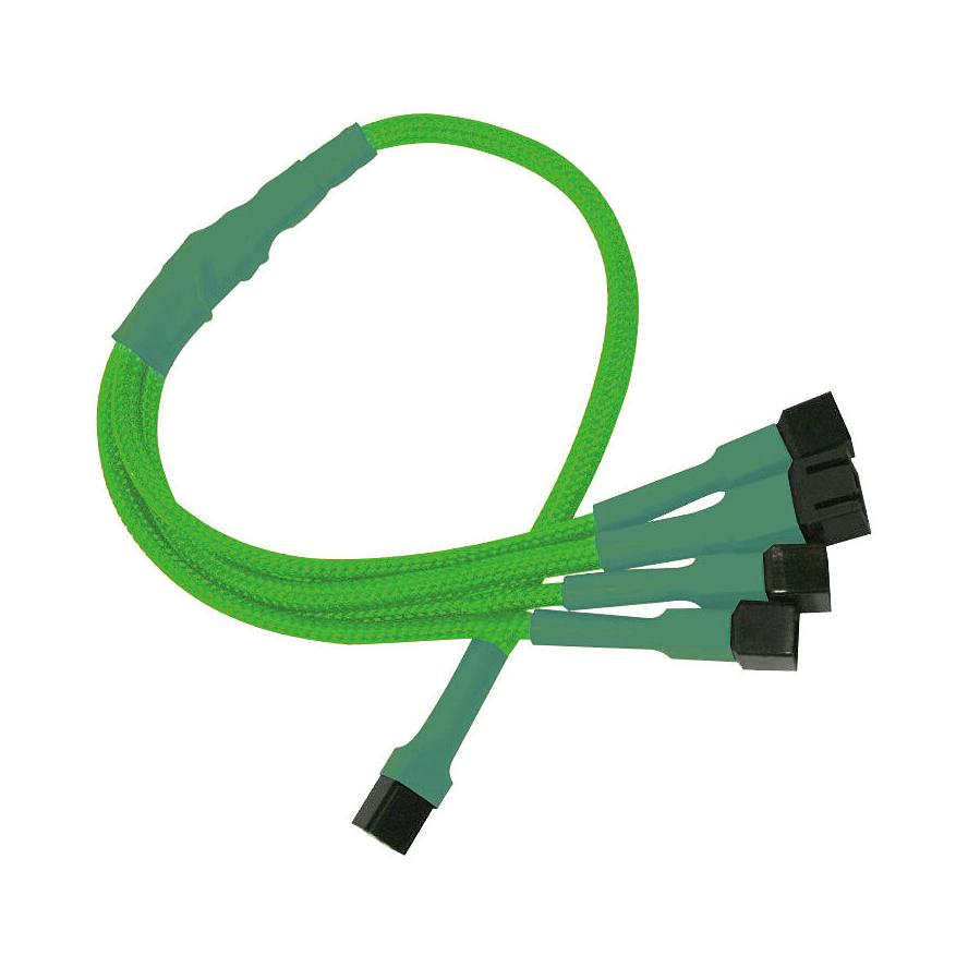 Kabel Nanoxia 3-Pin auf 4 x 3-Pin Adapter, 30 cm, neon-grün (NX34A30NG) (NX34A30NG)