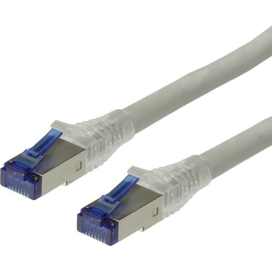 Value 21.99.0849 RJ45 Hálózati kábel, patchkábel CAT 6A S/FTP 90.00 m Szürke Kettős árnyékolás, Halogénmentes, Lángálló 1 db
